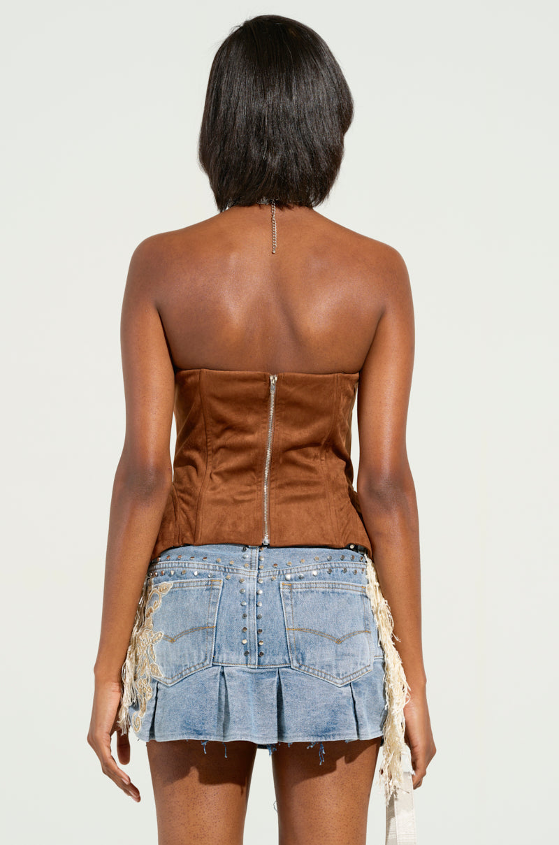 HOEDOWN CORSET IN BROWN