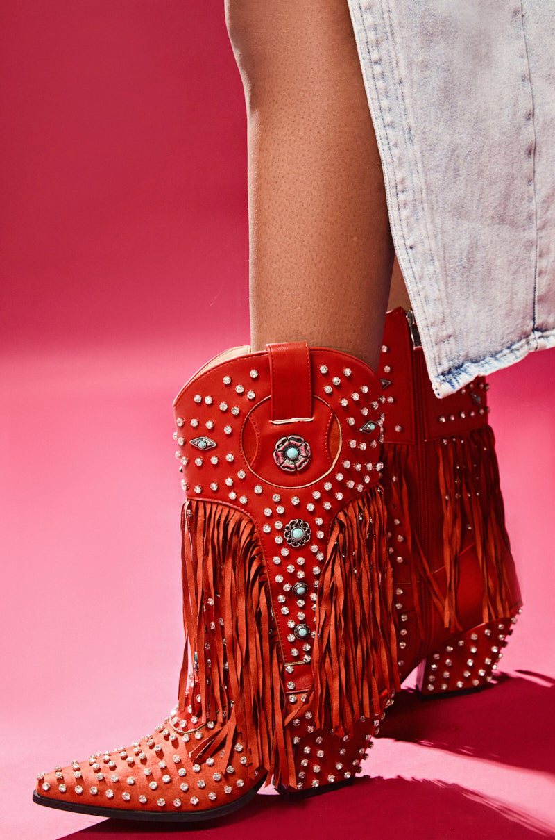 AZALEA WANG GREYSON RED BOOT