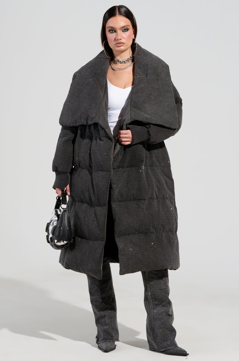 HOUDINI LONG RHINESTONE PUFFER