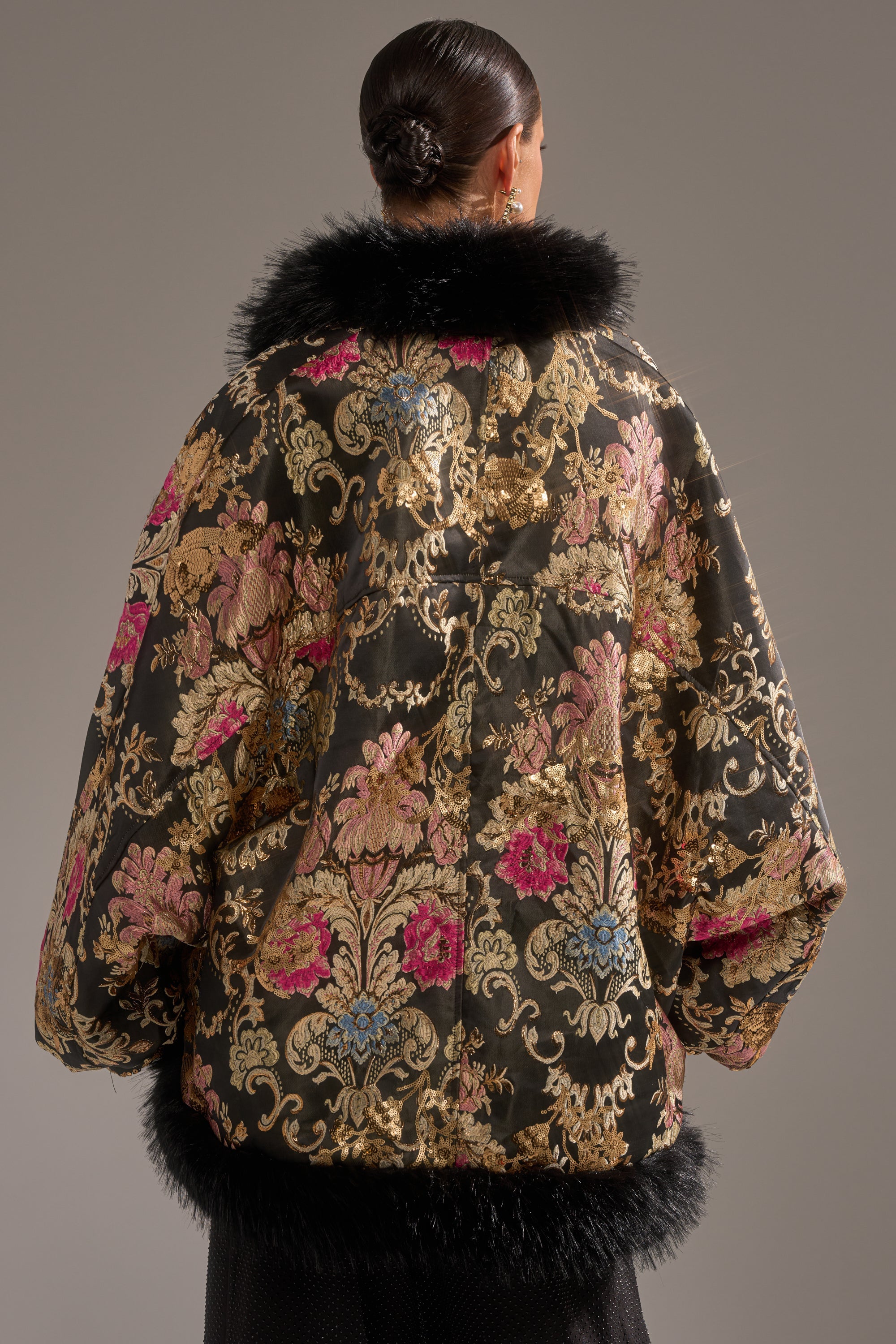LOLA COCOON COAT IN BROCADE