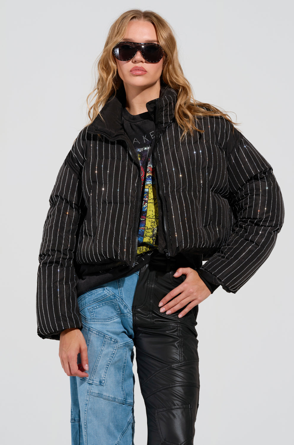 COME THIS WAY EMBELLISHED PUFFER COAT