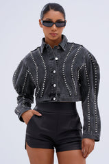 EXTRA EXTRA EMBELLISHED DENIM JACKET