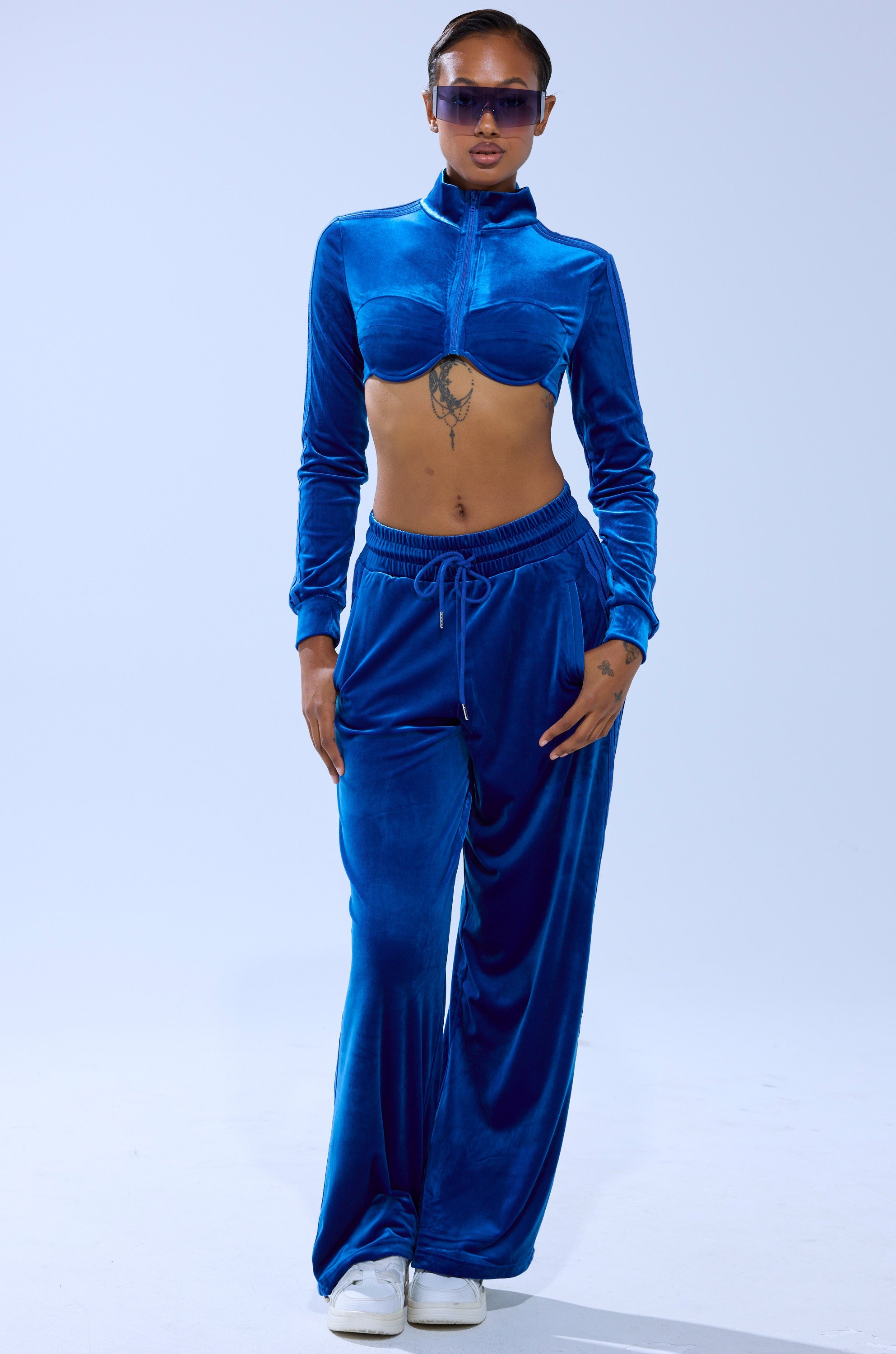 ELECTRIC BLUES WIDE LEG JOGGER