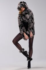 AUSTIN CROPPED FAUX FUR IN GREY