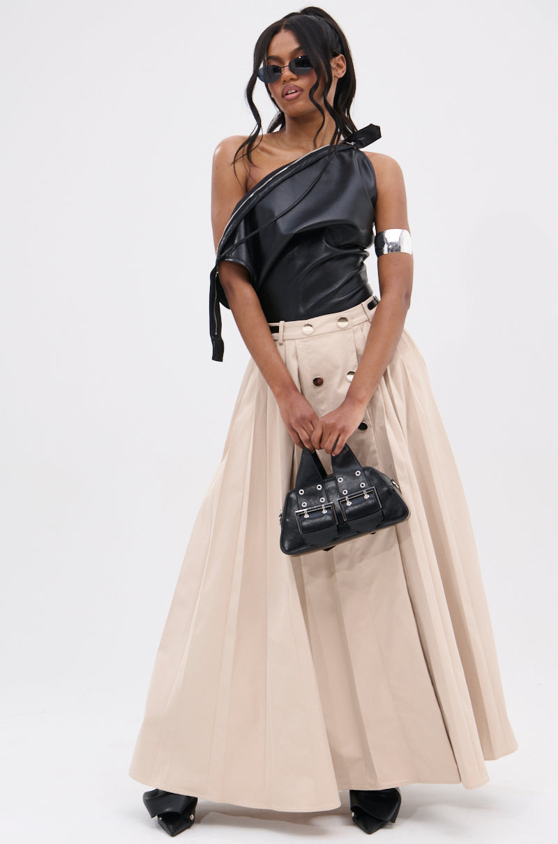 WEEKEND VIBES FAUX LEATHER BLOUSE