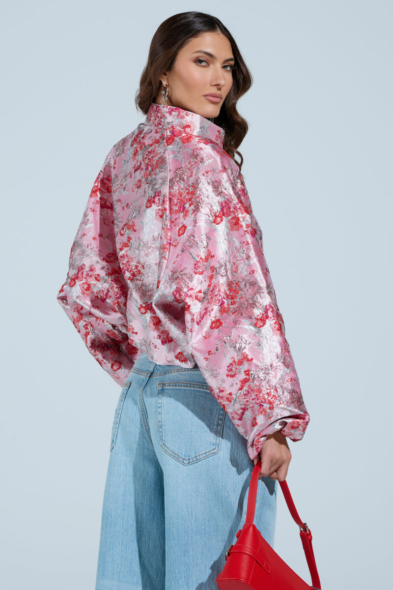 SWEET DISPOSITION BROCADE BOMBER