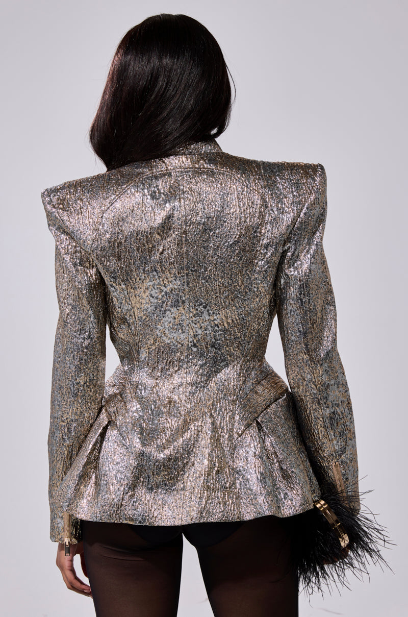 BRONZE BROCADE BLAZER