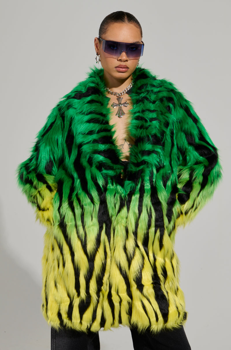 SOUND THE ALARM FAUX FUR COAT
