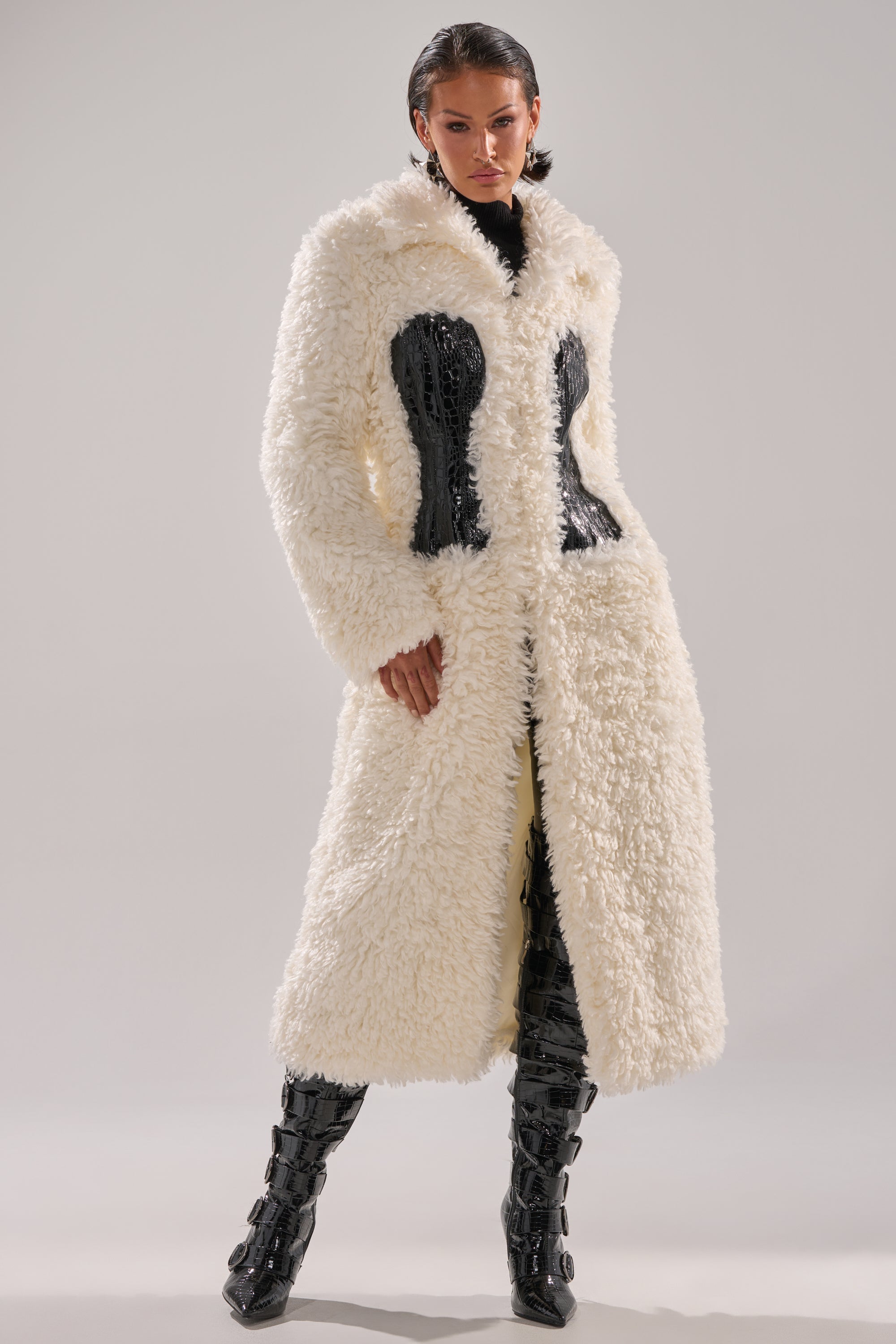 BUY ME ROSES CORSETED FUR COAT