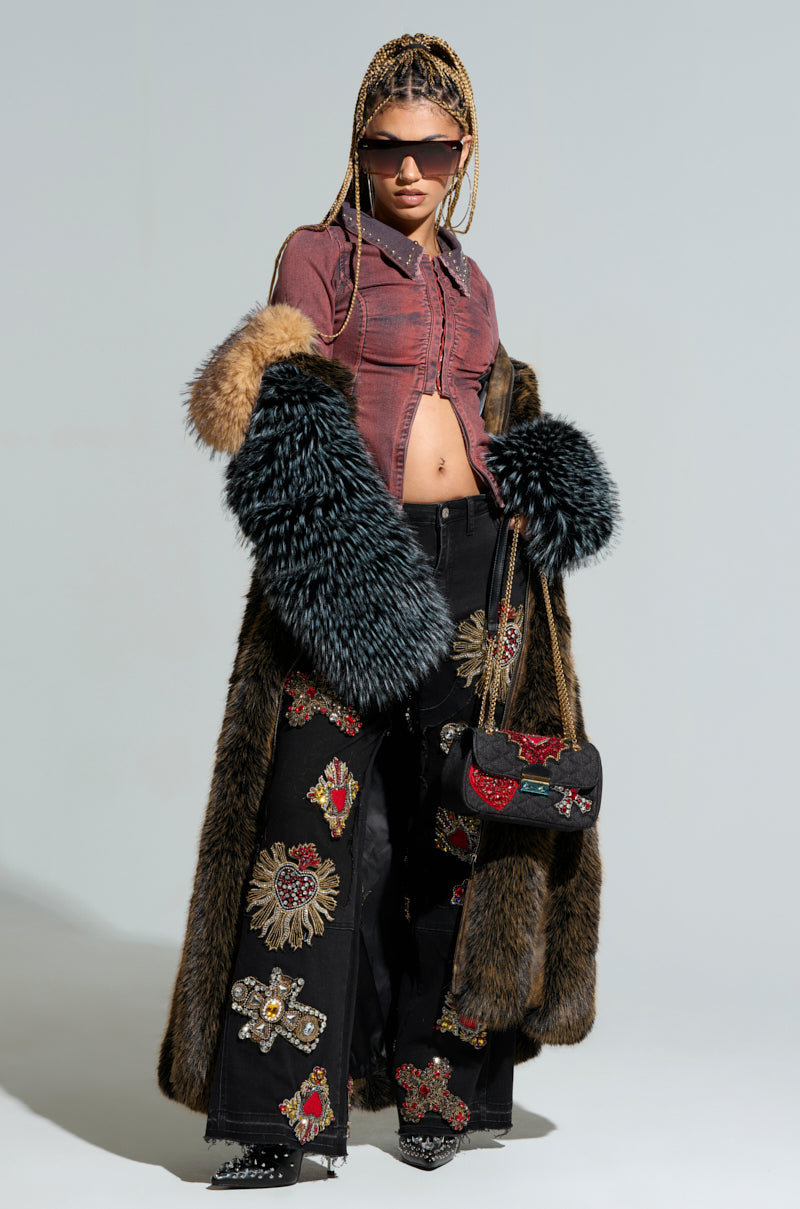CHIARA PANELED FUR COAT