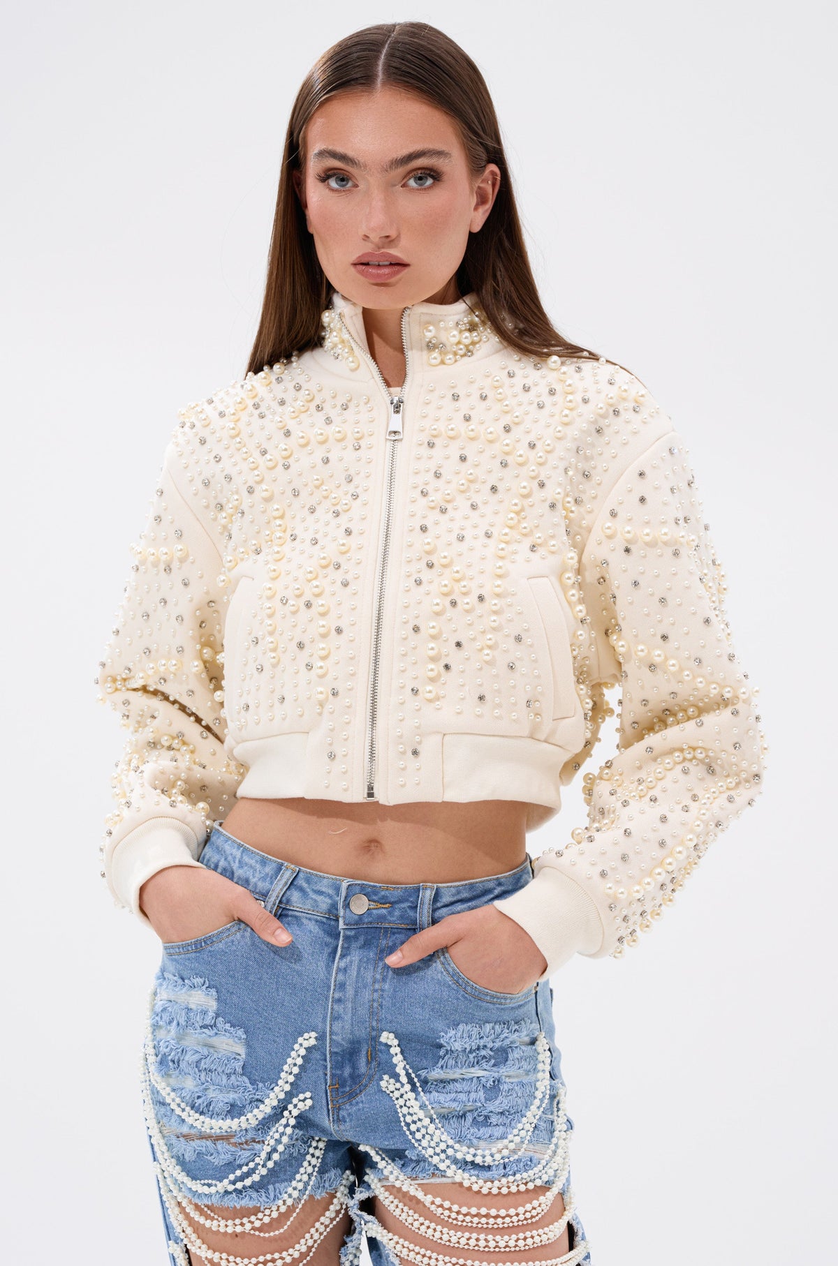 GOODIE TWO SHOES EMBELLISHED BOMBER