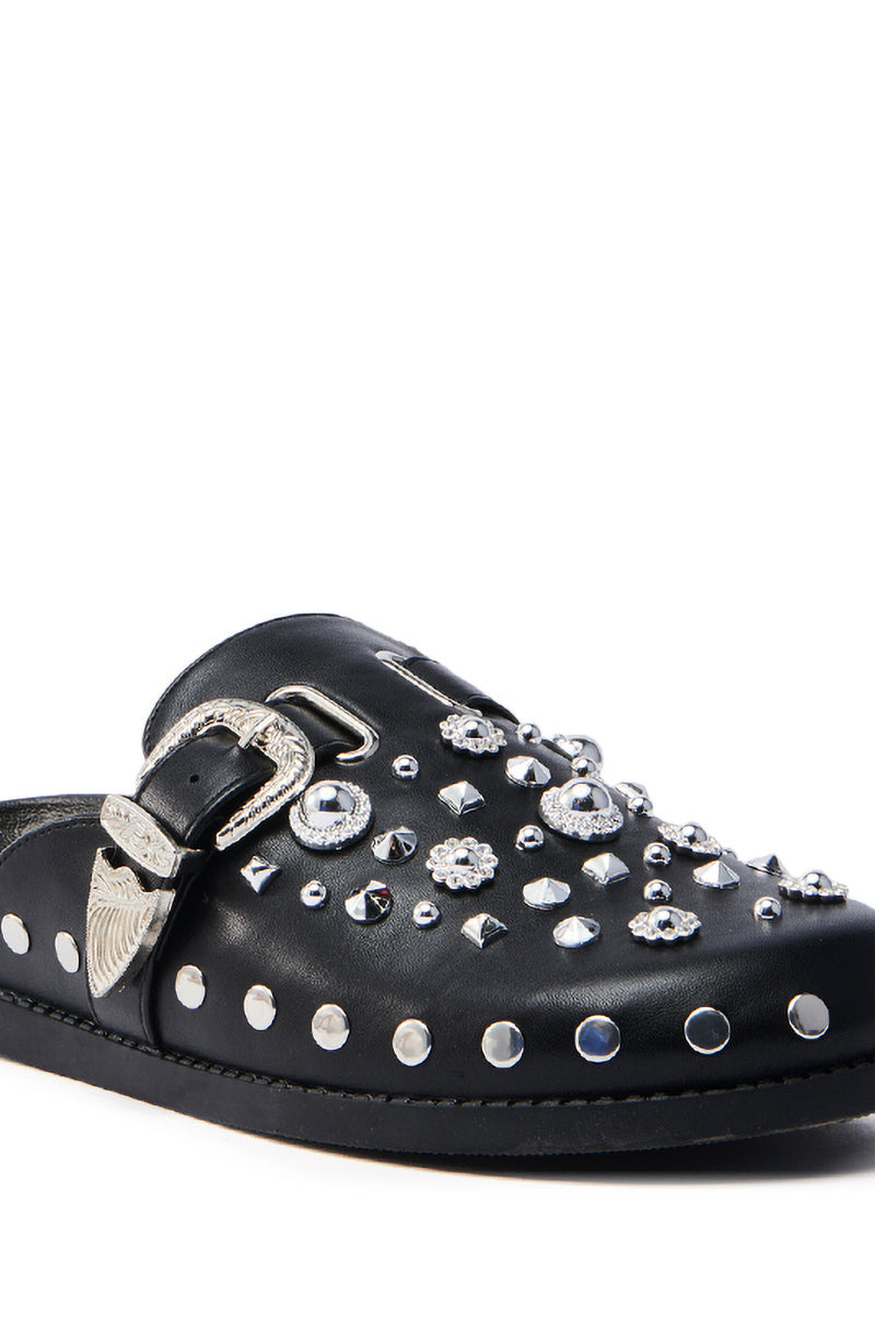 AZALEA WANG MAULDIN HARDWARE EMBELLISHED CLOG IN BLACK
