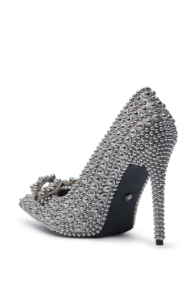 AZALEA WANG HEMITATE STONE EMBELLISHED PUMP