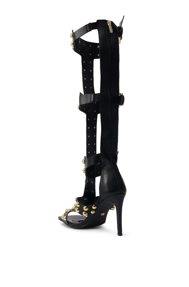 AZALEA WANG NEPHELE BLACK STILETTO SANDAL