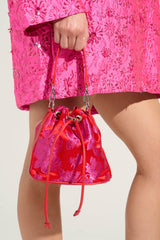 ELEGANCE IS KEY BROCADE BUCKET BAG