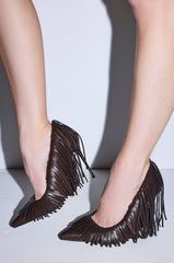 AZALEA WANG RALPH CHOCOLATE FRINGE CLASSIC PUMP