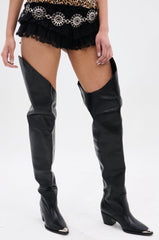 AZALEA WANG RIA OVER THE THIGH WESTERN BOOT IN BLACK