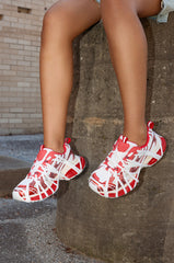 AZALEA WANG SELIE RED FLAT SNEAKER