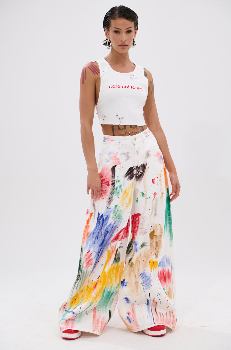 PAINTED ON RELAXED DENIM PANT