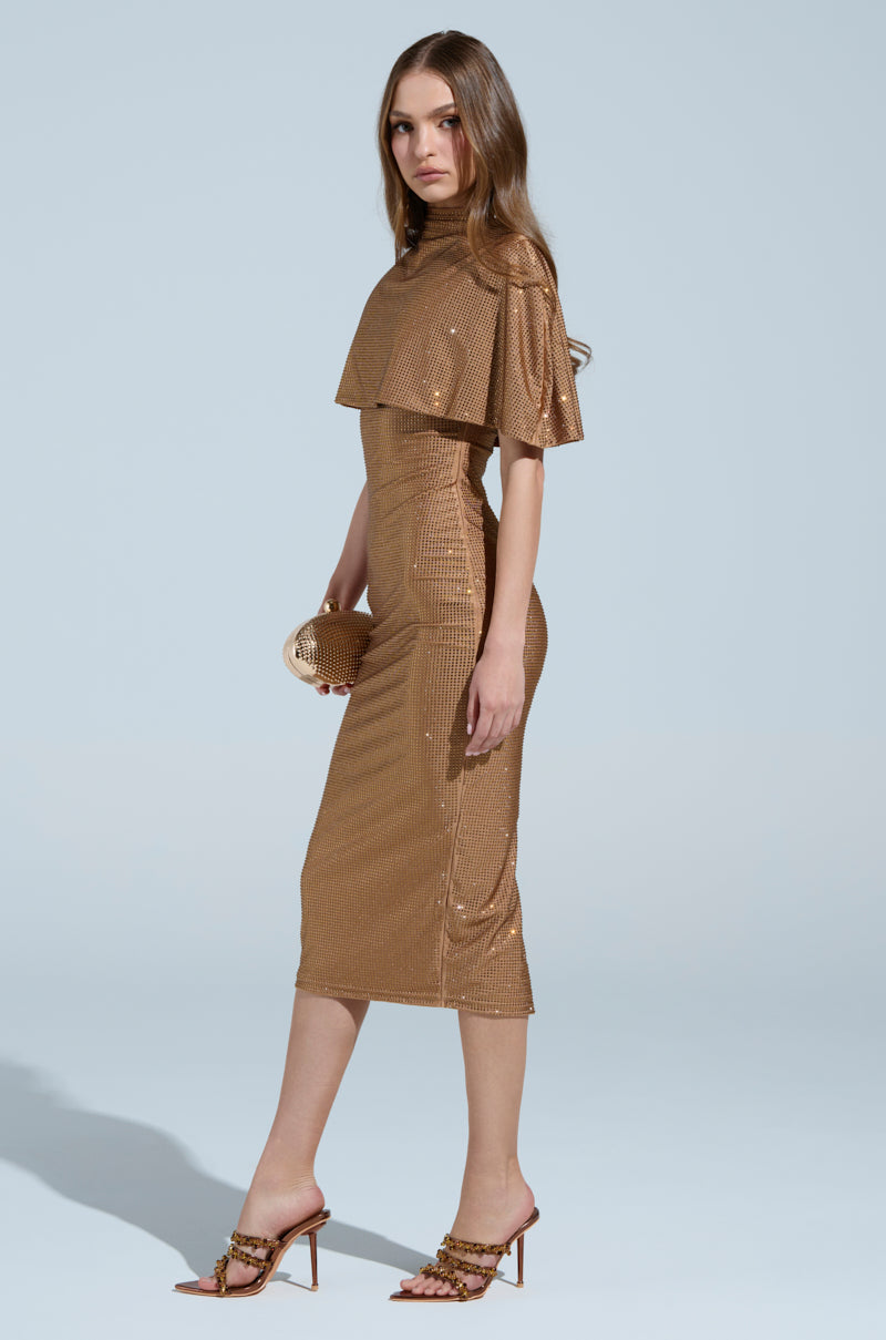 DREKE SAID IT BEST RHINESTONE MIDI DRESS