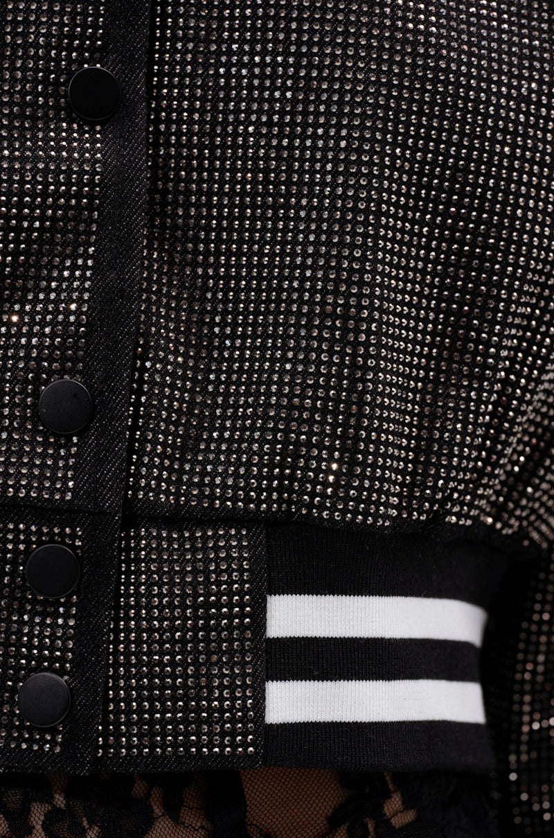 SPOTLIGHT RHINESTONE BOMBER