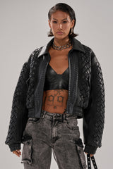 KEEP IT LOWKEY PATCHWORK BOMBER