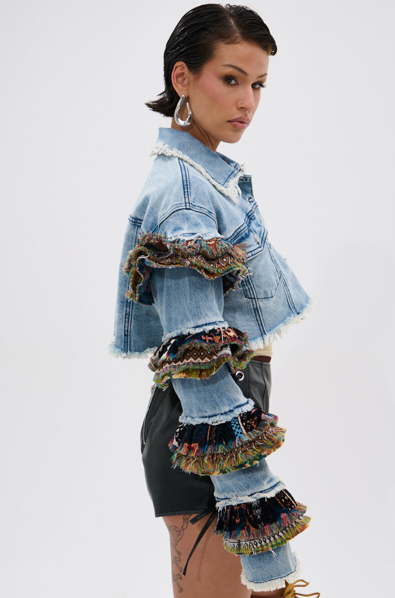 STACKED TAPESTRY DENIM JACKET