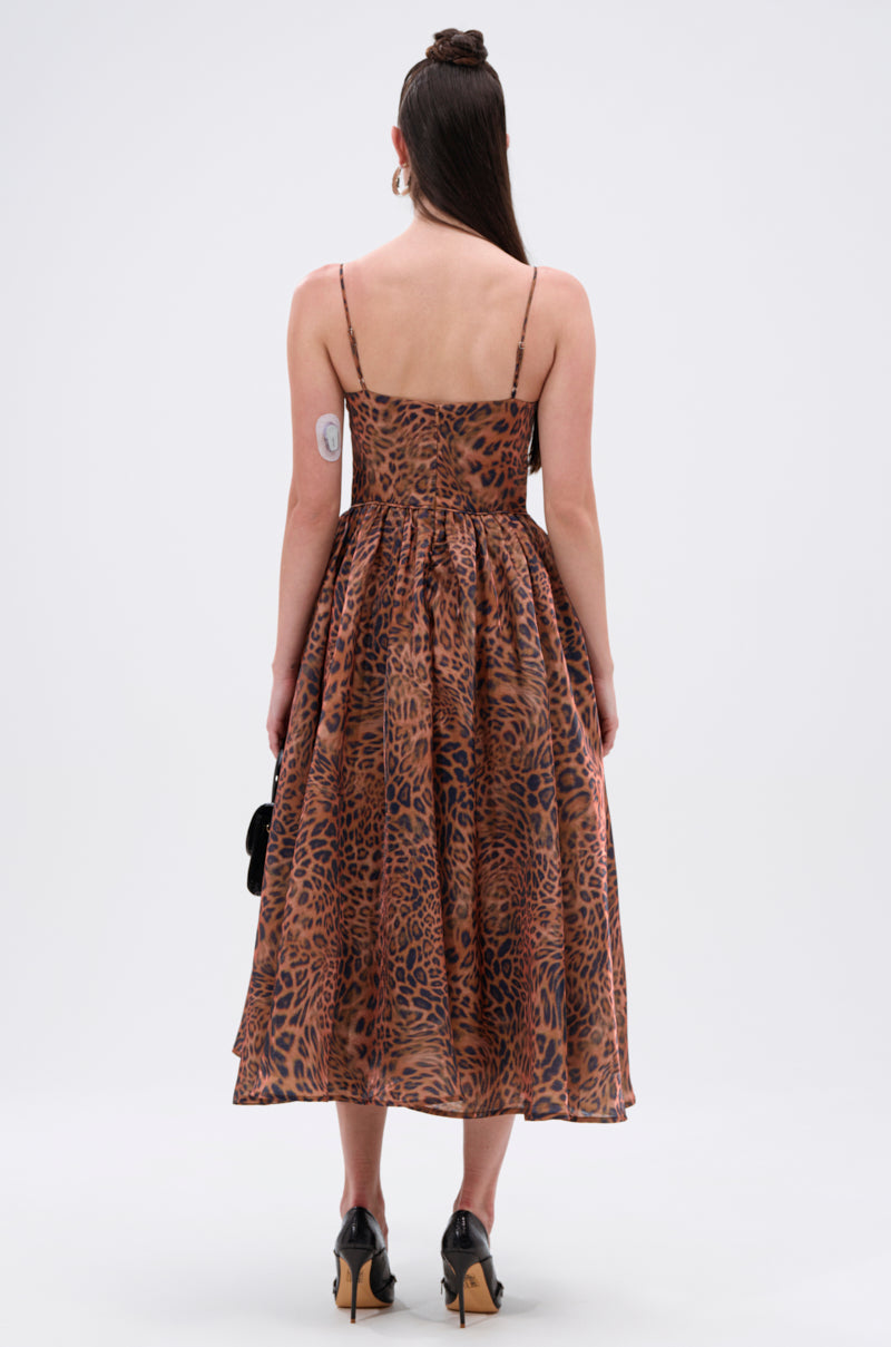 CHEETAH SISTERS MIDI DRESS