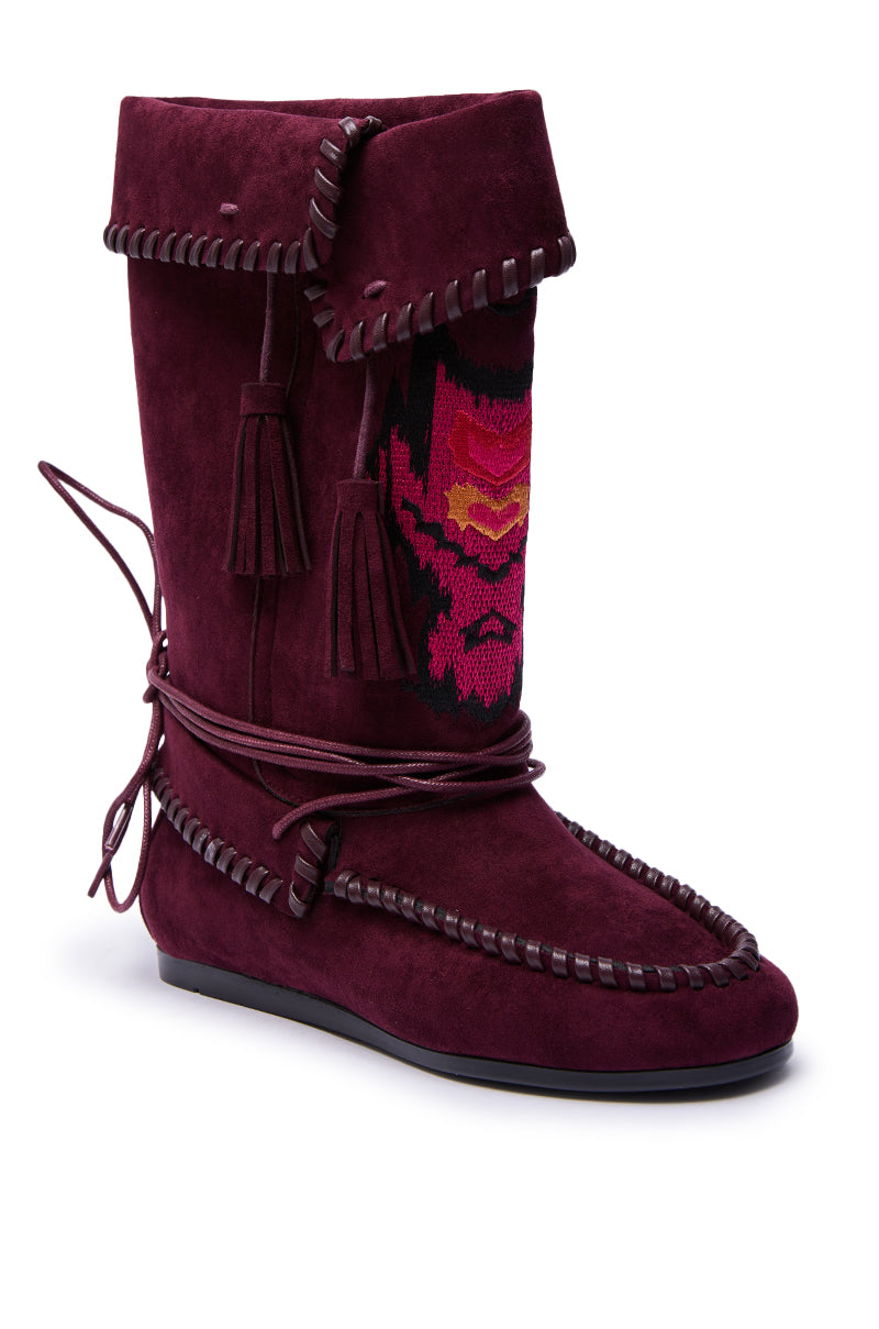 AZALEA WANG WERET PLUM FLAT BOOTIE