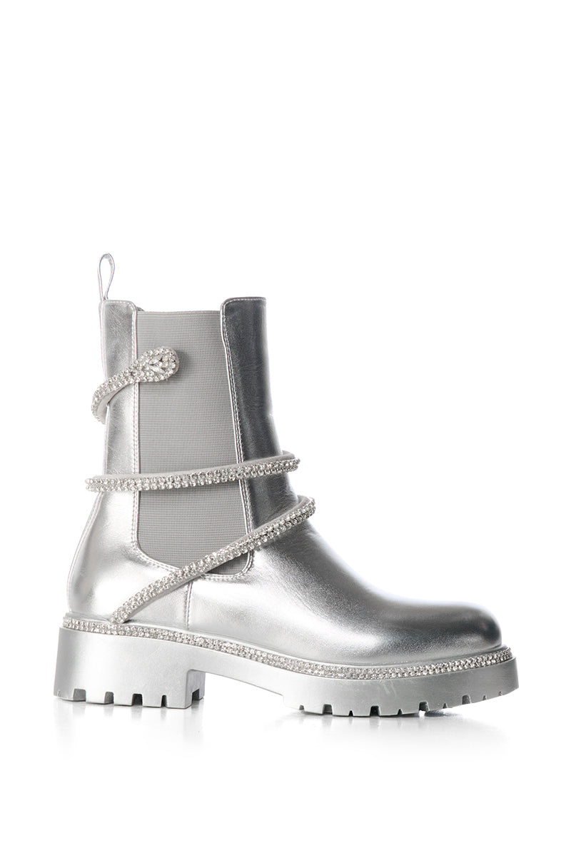 AZALEA WANG BRANTLEY SILVER BOOTIE