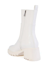 AZALEA WANG BRIDGEY WHITE CHUNKY BOOTIE