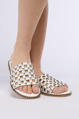 AZALEA WANG DOWE CAGED SANDAL IN WHITE