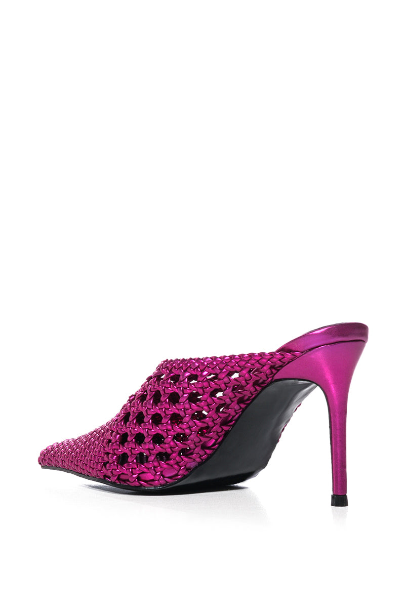 AZALEA WANG MAYLAH FUCHSIA WOVEN DETAIL PUMP