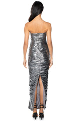 BENNIE METALLIC CUT OUT MAXI DRESS