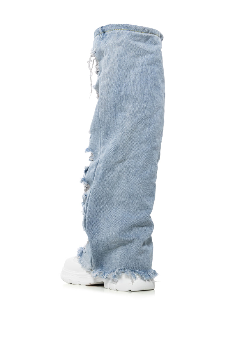 AZALEA WANG TEMPERANCE DENIM SNEAKER BOOT