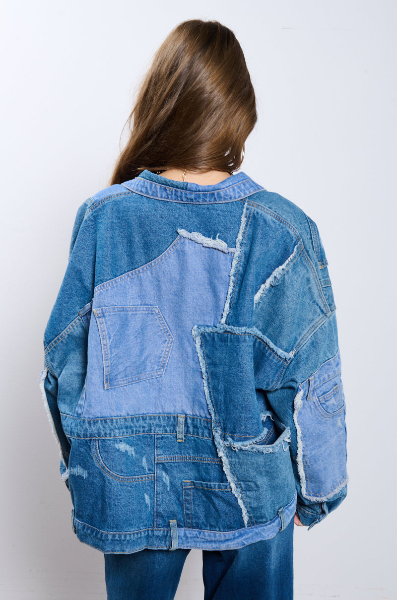 GEORGIA PATCHWORK DENIM JACKET