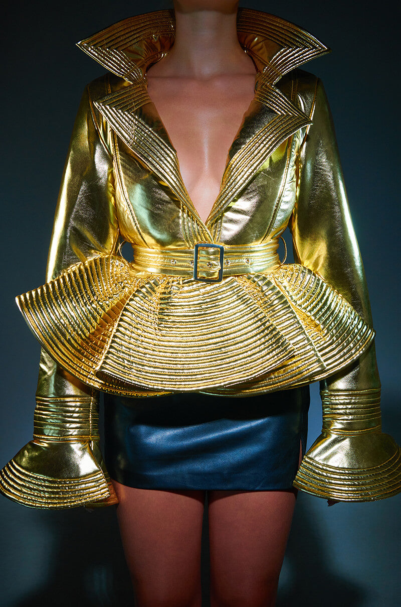 I GET IT HOW I LIVE IT METALLIC MOTO PUFFER