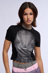 IMAGINE THIS PRINTED T SHIRT IN BLACK