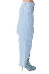 JUST WANNA DANCE HIGH LOW DENIM SKIRT