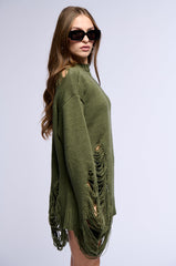 LIANA DISTRESSED OVERSIZED SWEATER