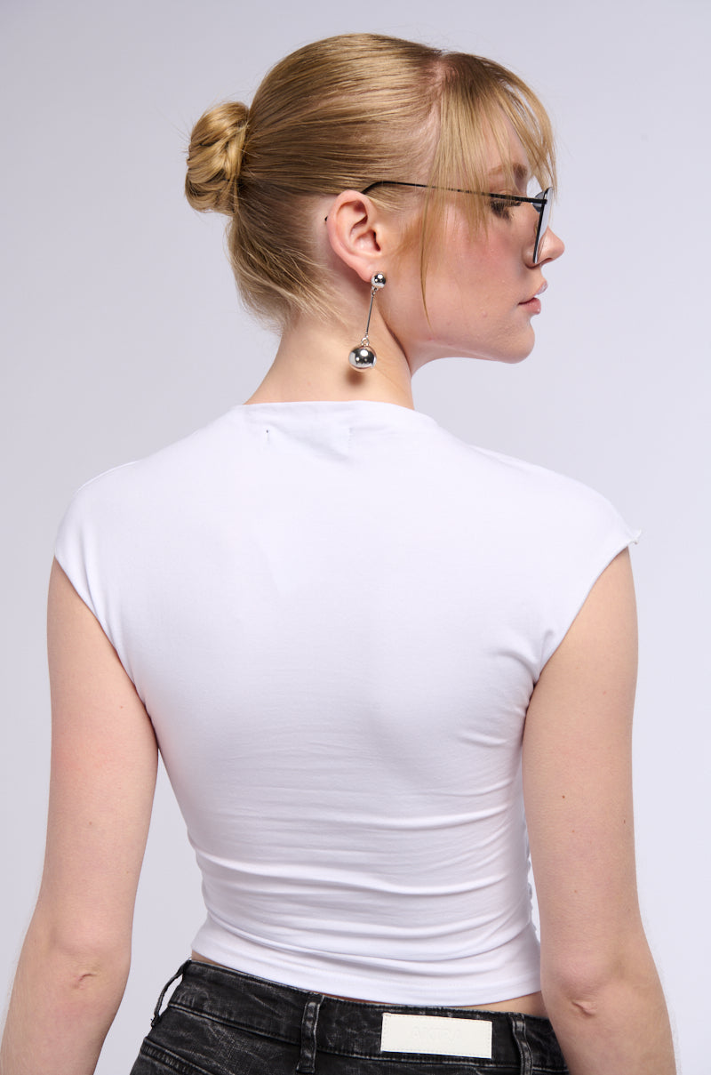 LOOK DONT TOUCH GRAPHIC CUTOUT TEE