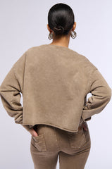 NEVER MIND BABE CROPPED MINERAL WASH SWEATSHIRT