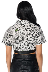 ON THE PROWL ANIMAL PRINT CROPPED SHIRT