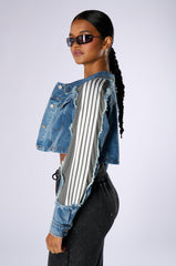 PORTIA MIXED MEDIA DENIM JACKET
