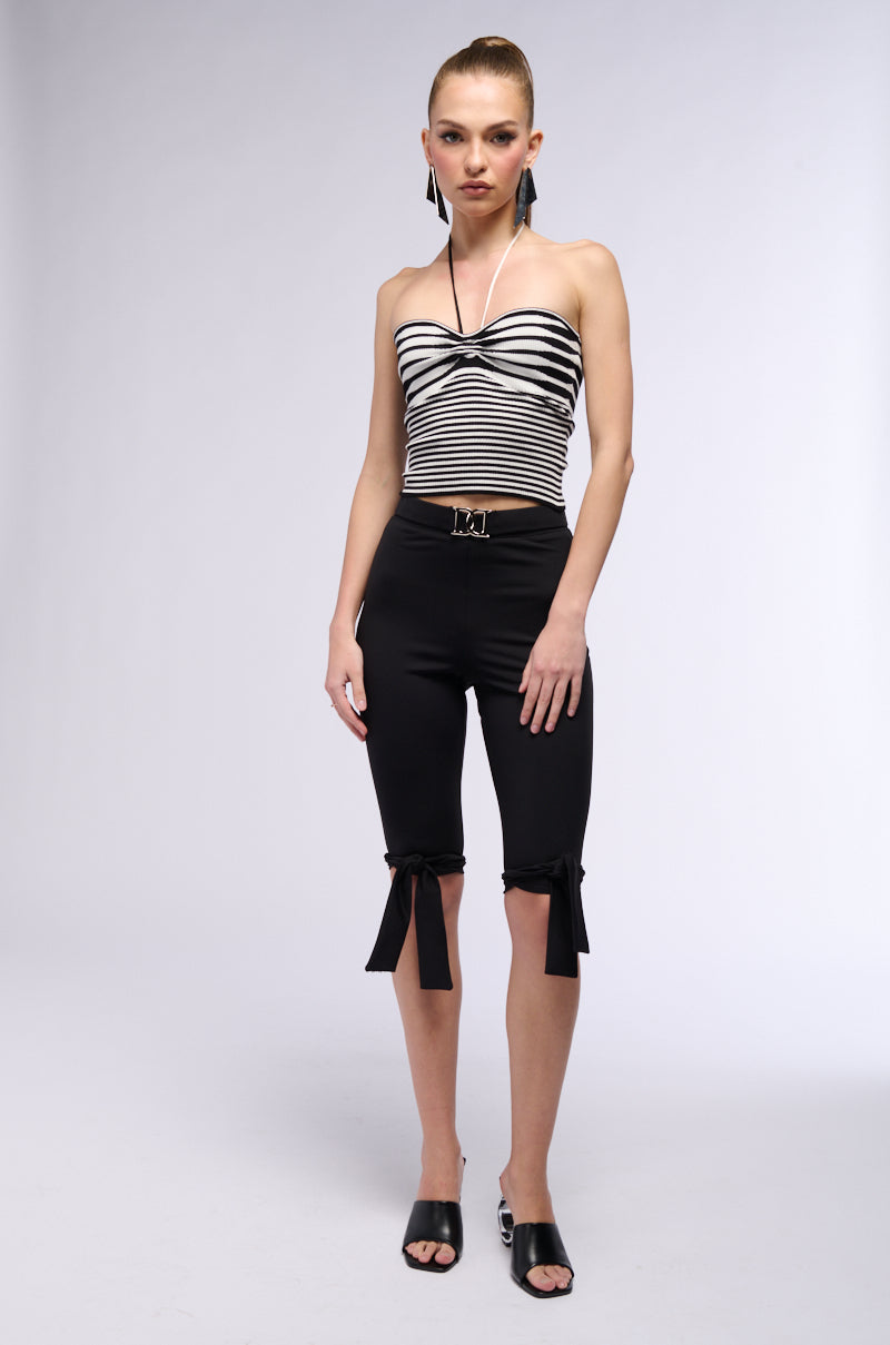 USED TO LOVE YOU STRIPED HALTER TOP