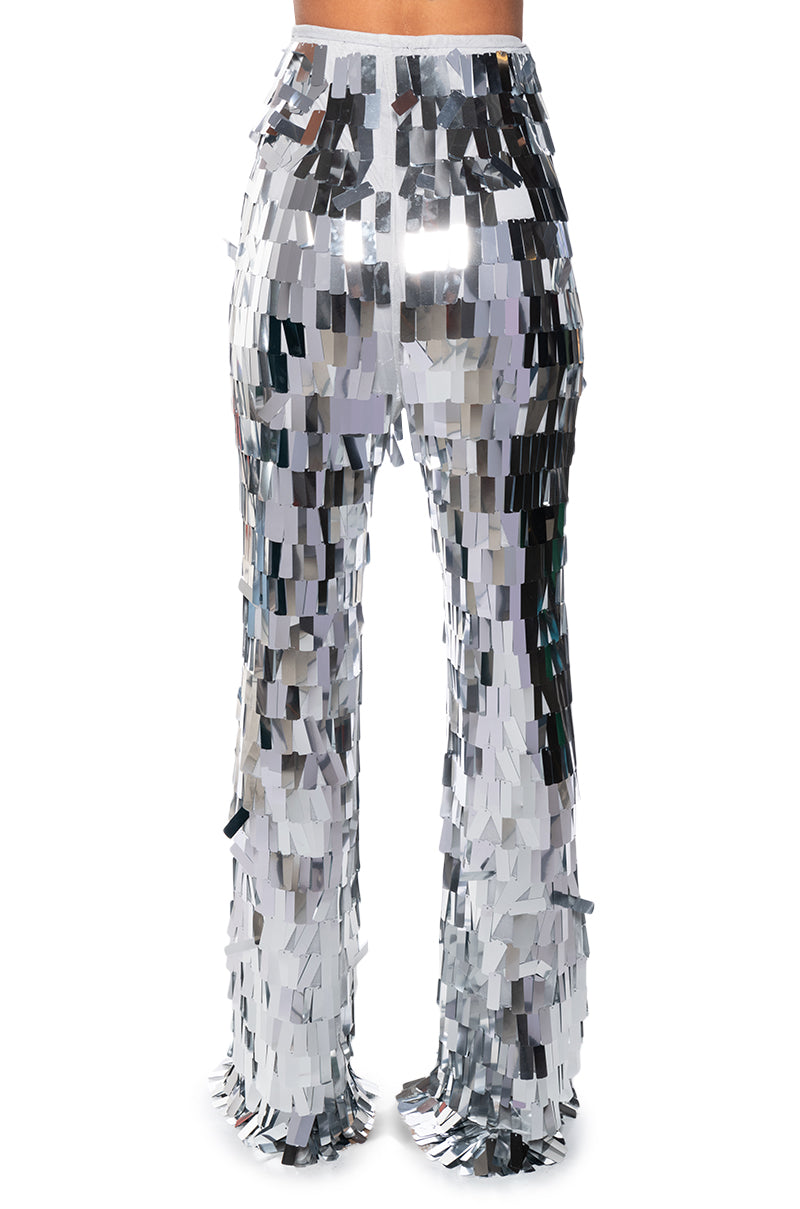 VAL STRETCH SEQUIN PANT IN SILVER