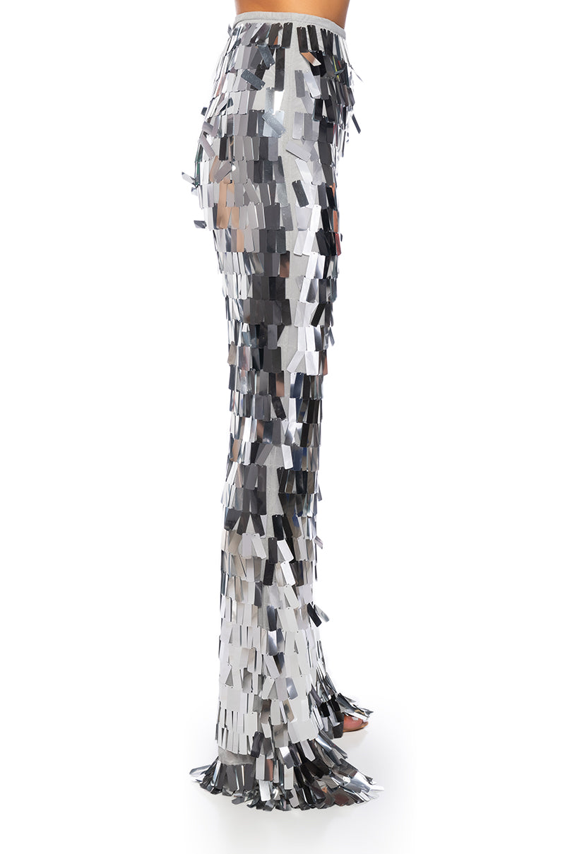 VAL STRETCH SEQUIN PANT IN SILVER
